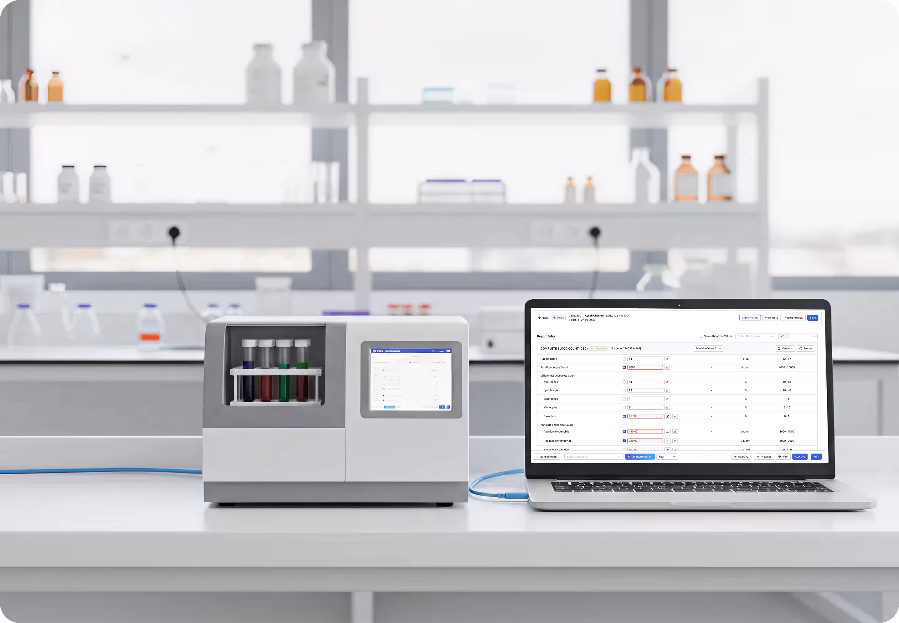 1. Receive Results from Machine